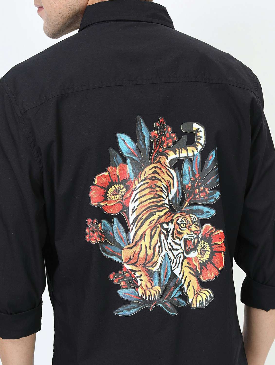 men collared long sleeves back print shirt - 21487199 -  Standard Image - 5