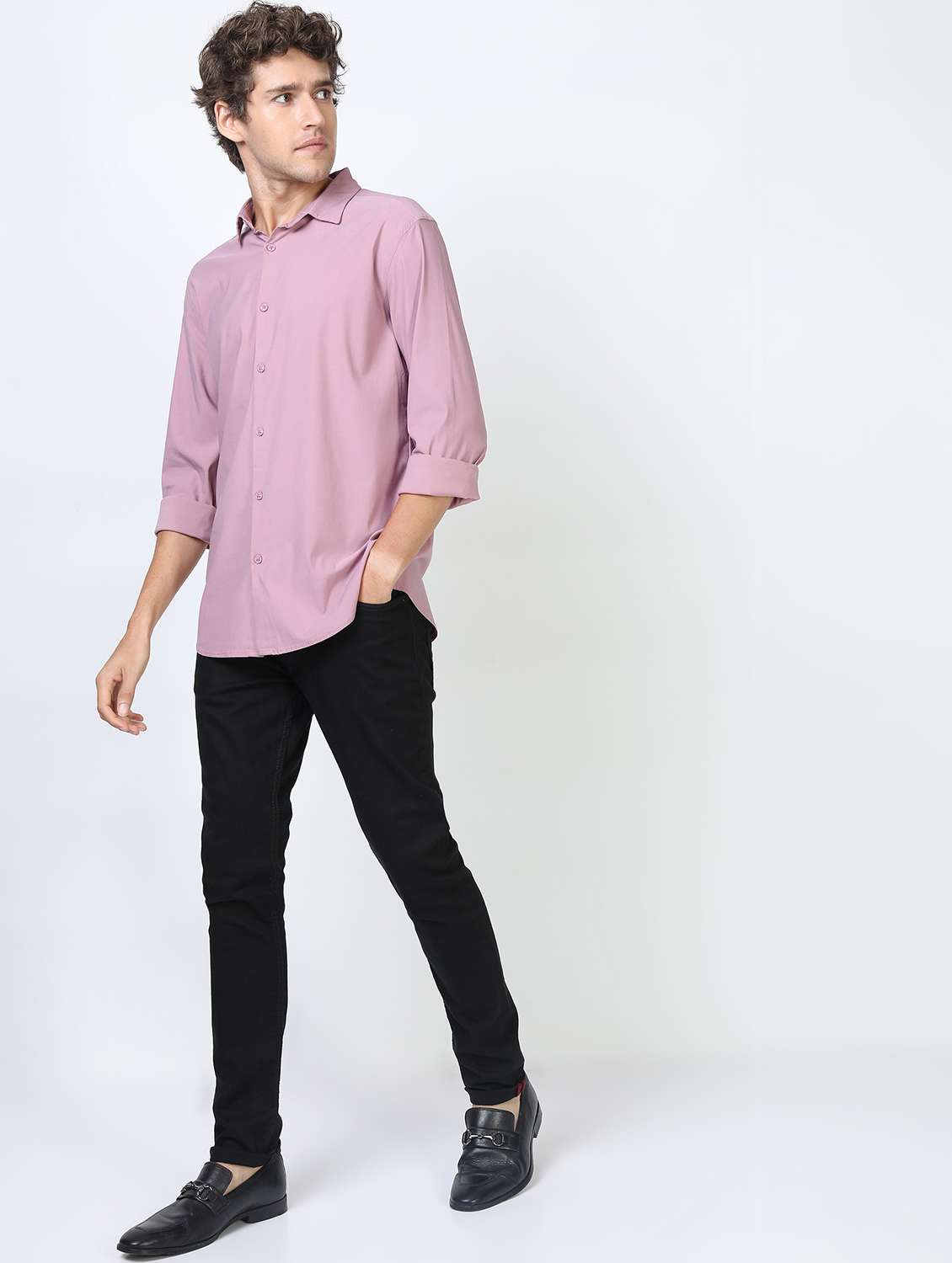 men collared long sleeves casual shirt - 21487202 - Standard Image - 3