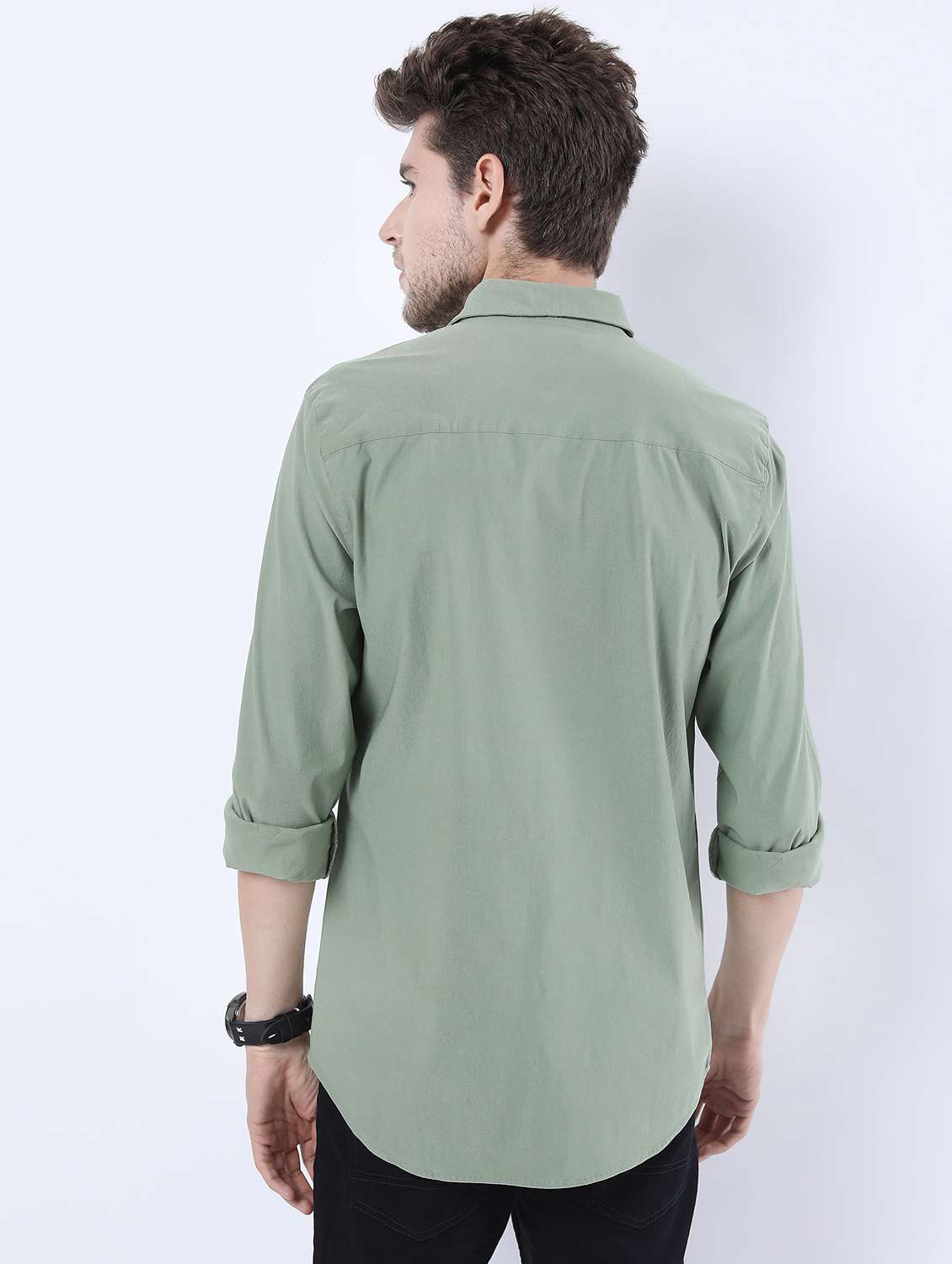 men collared long sleeves casual shirt - 21487211 -  Standard Image - 3