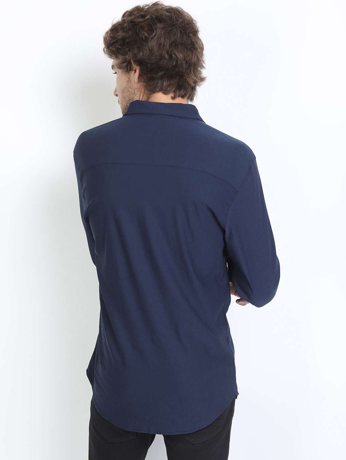 men collared long sleeves casual shirt - 21487212 -  Standard Image - 3