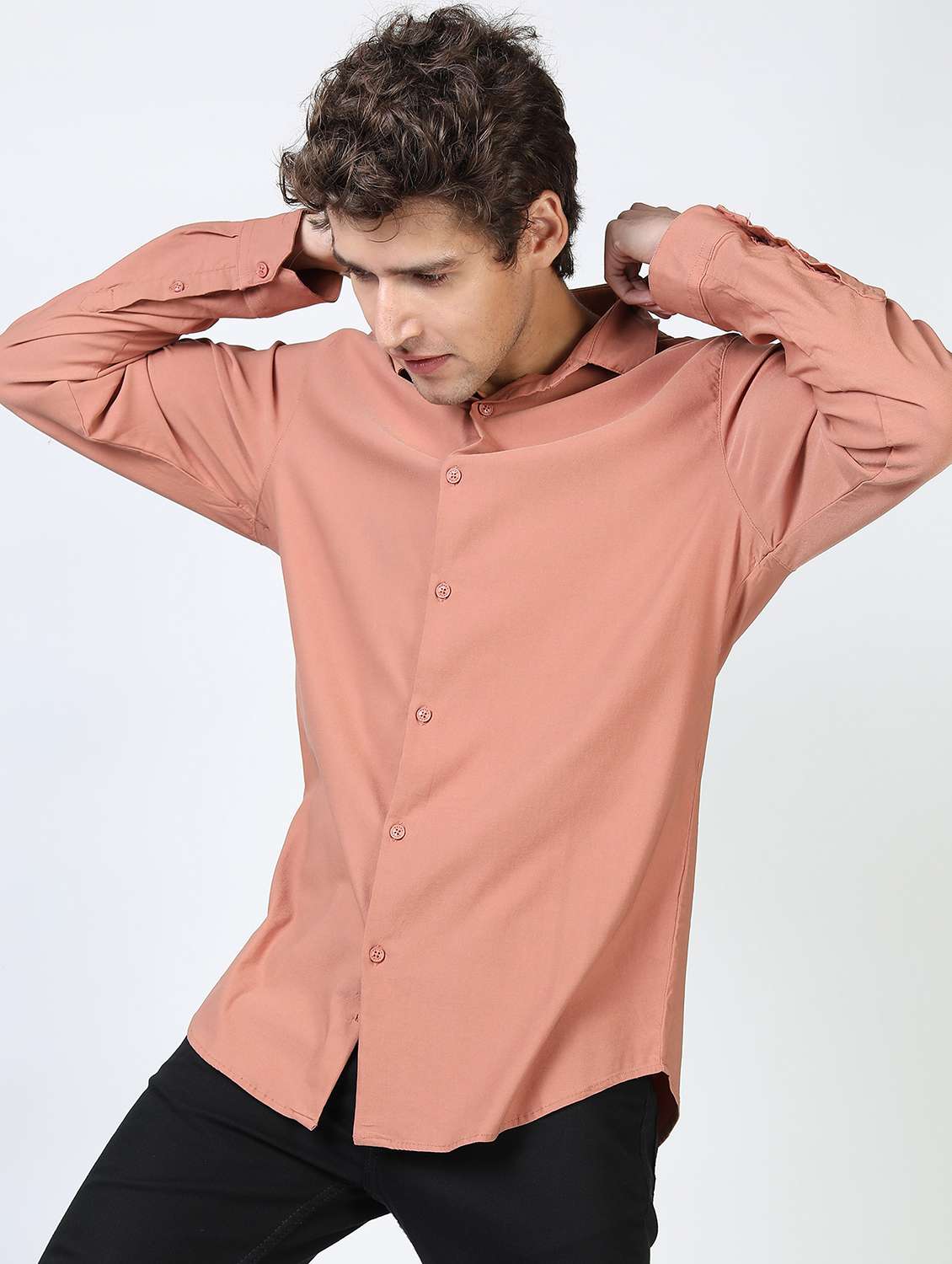 Buy online Men Collared Long Sleeves Casual Shirt from shirts for