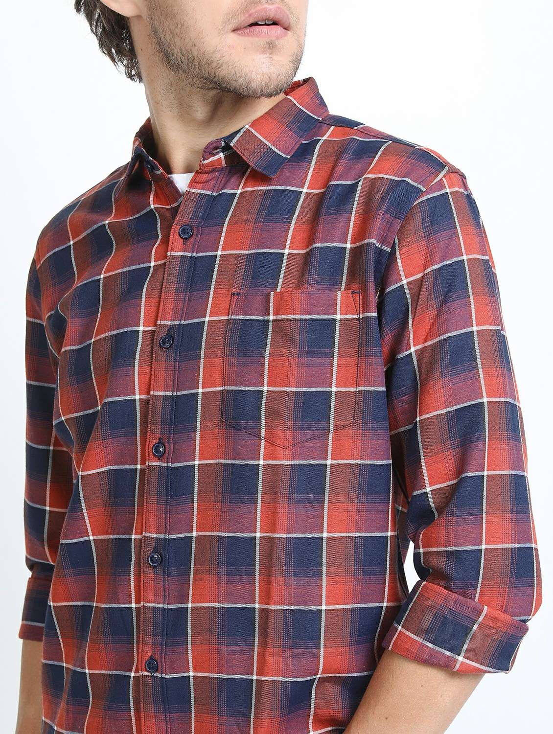 men collared long sleeves casual shirt - 21487228 -  Standard Image - 5
