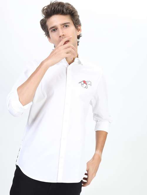 men white collared neck casual shirts - 21487236 -  Standard Image - 0