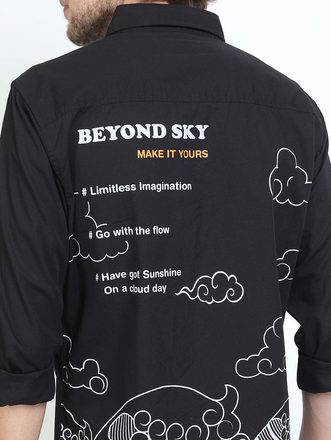 men collared long sleeves back print shirt - 21487238 -  Standard Image - 5