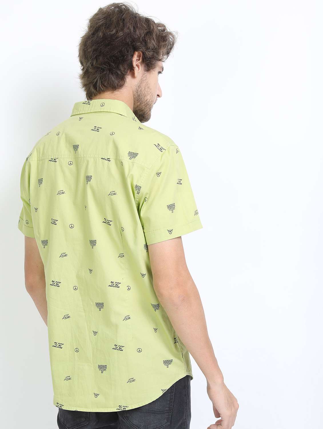 men collared short sleeves casual shirt - 21487241 -  Standard Image - 3