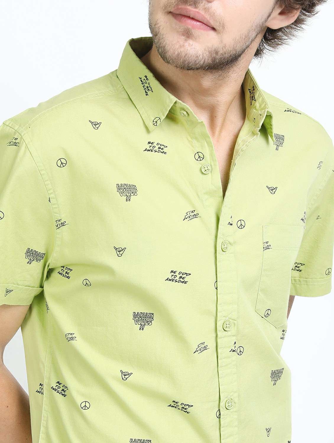 men collared short sleeves casual shirt - 21487241 -  Standard Image - 5