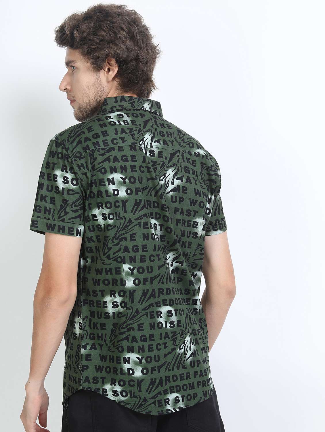 men collared short sleeves casual shirt - 21487247 - Standard Image - 3
