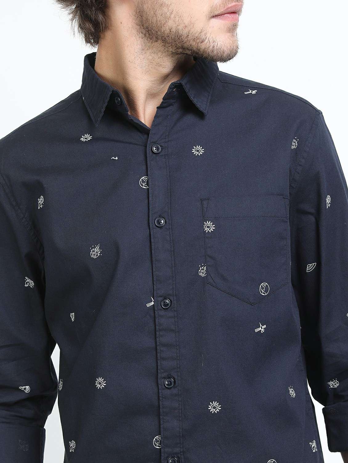 men collared long sleeves casual shirt - 21487269 - Standard Image - 5