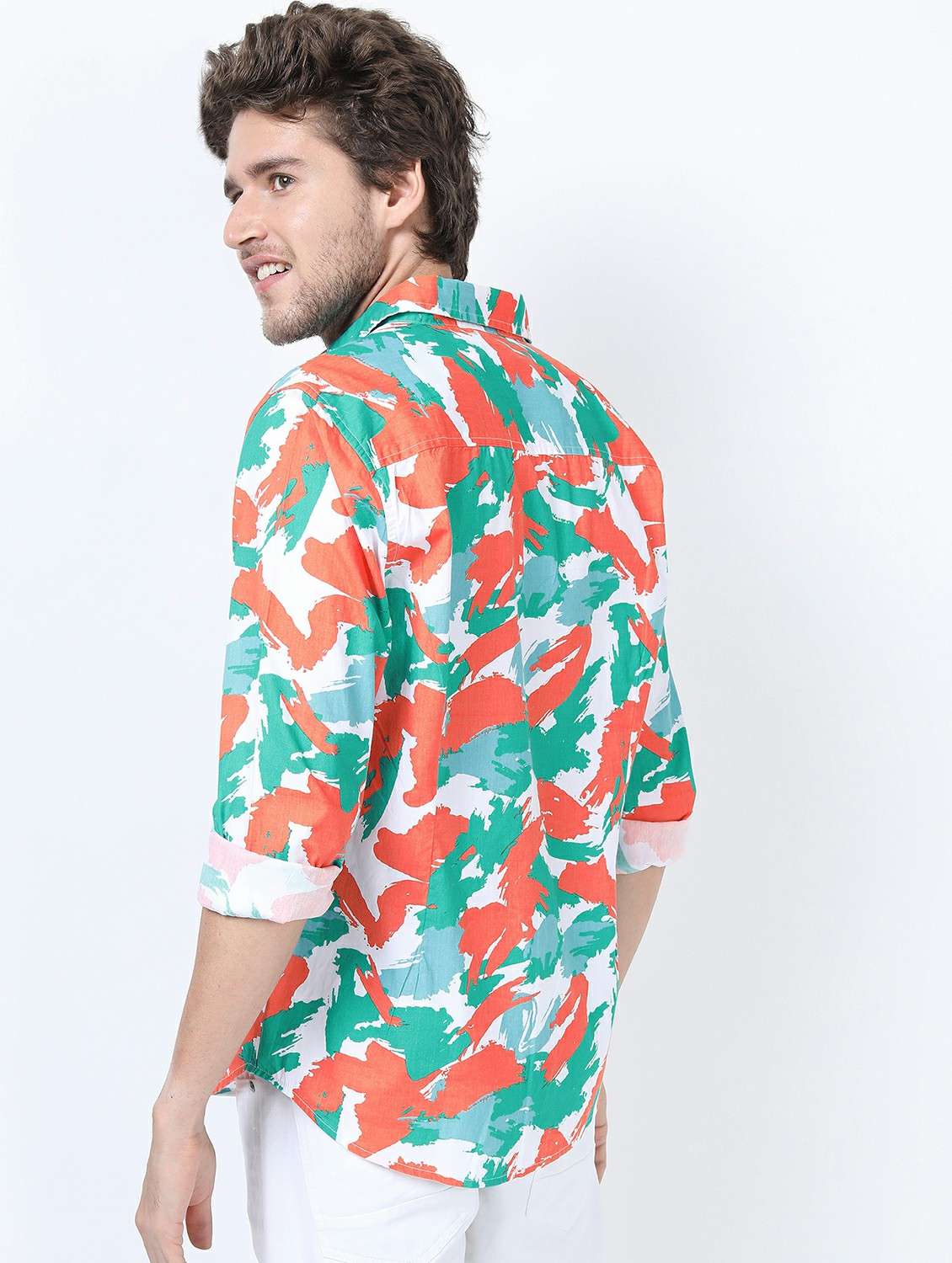 men collared long sleeves casual shirt - 21487274 -  Standard Image - 3