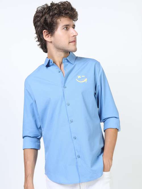 men collared long sleeves back print shirt - 21487279 -  Standard Image - 0