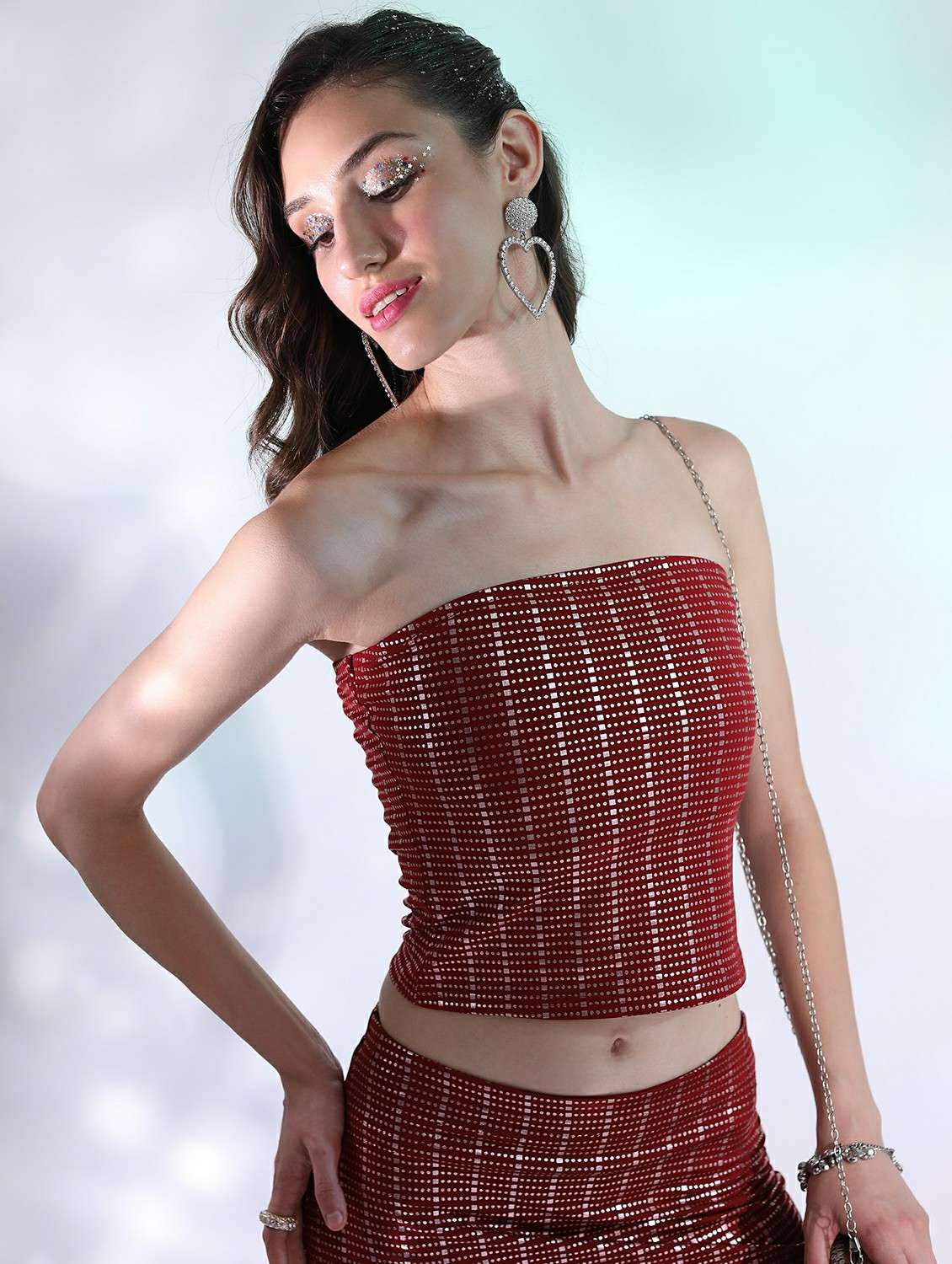 women maroon cotton blend tube top - 21487290 -  Zoom Image - 0