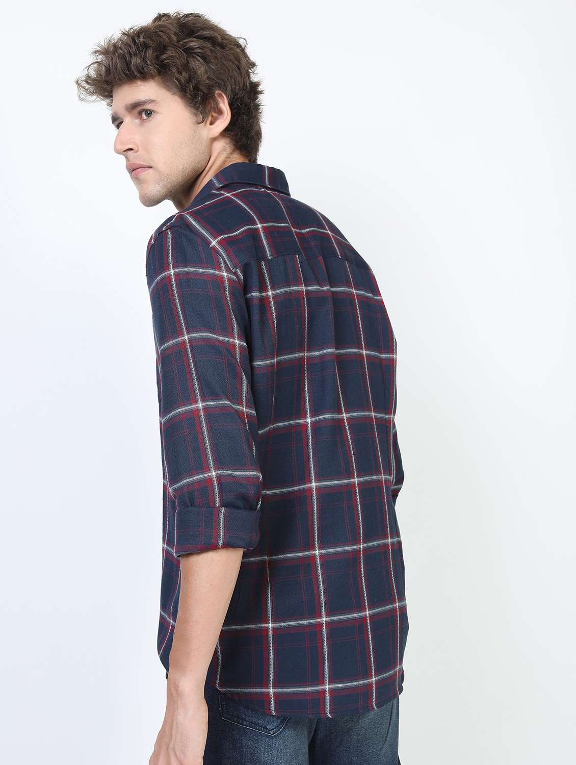 men collared long sleeves casual shirt - 21487298 -  Standard Image - 3