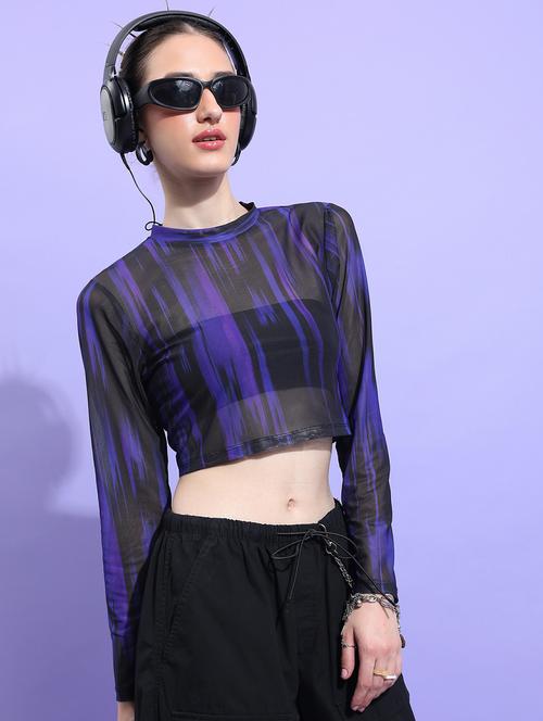 multi colored printed crop top - 21487309 - Standard Image - 0