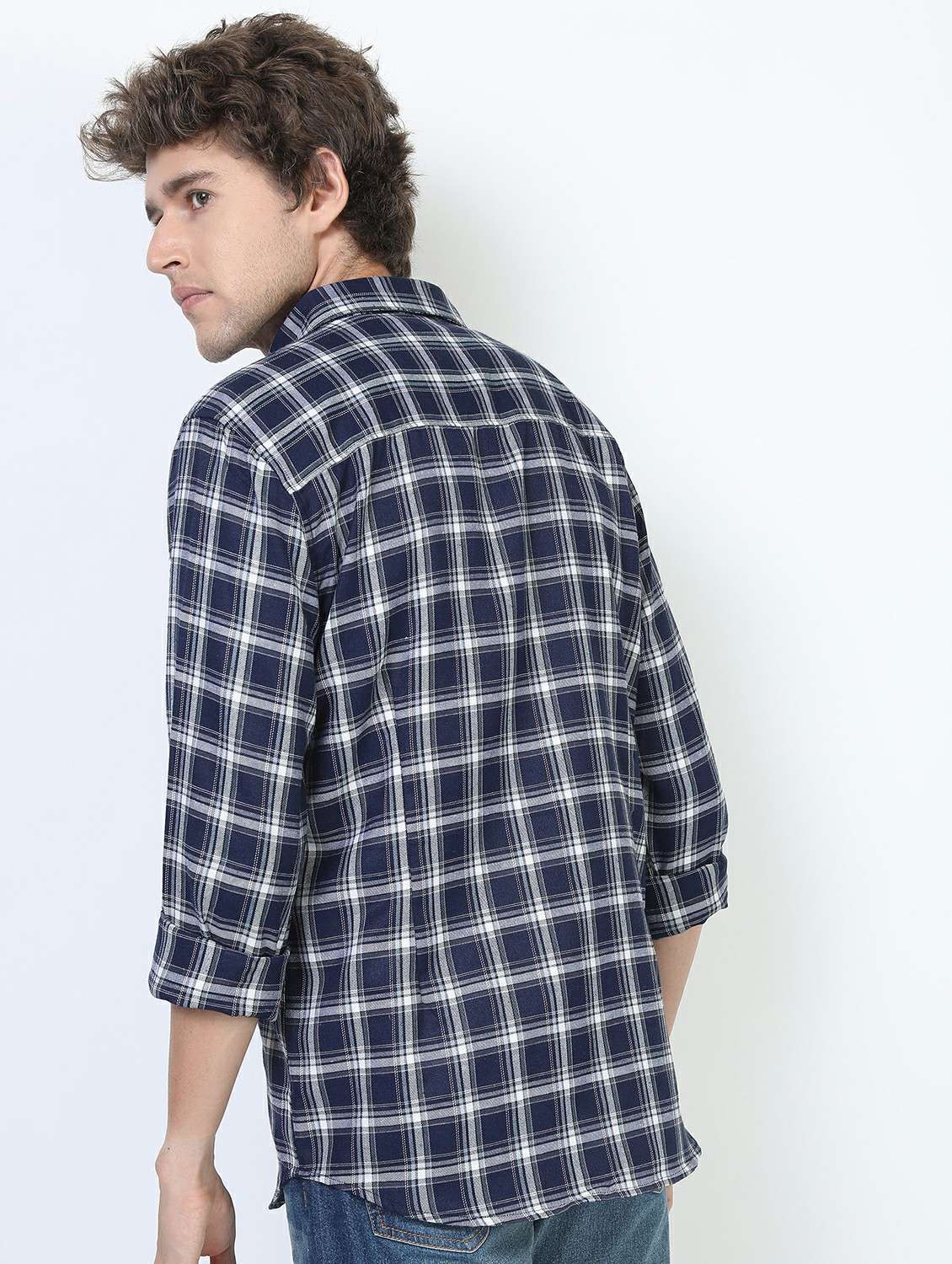 men collared long sleeves casual shirt - 21487310 -  Standard Image - 3