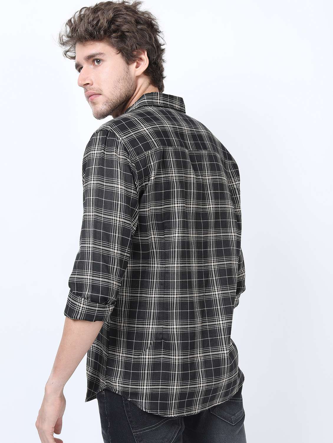 men collared long sleeves casual shirt - 21487319 -  Standard Image - 3