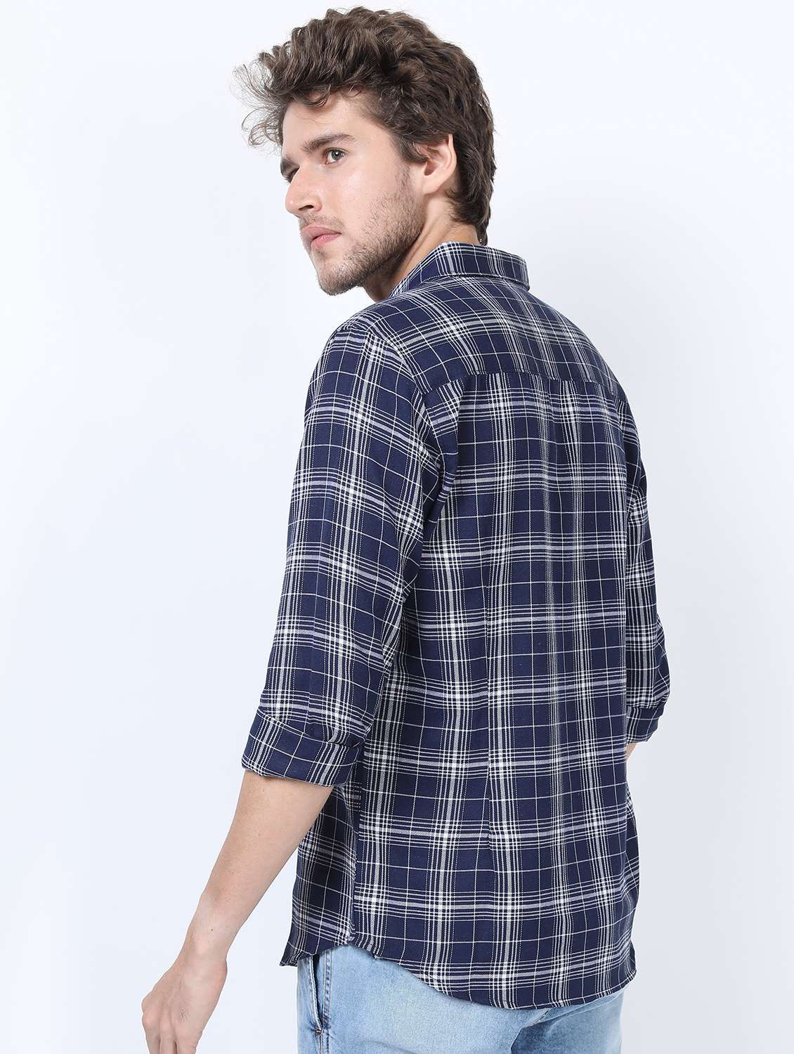 men collared long sleeves casual shirt - 21487321 -  Standard Image - 3