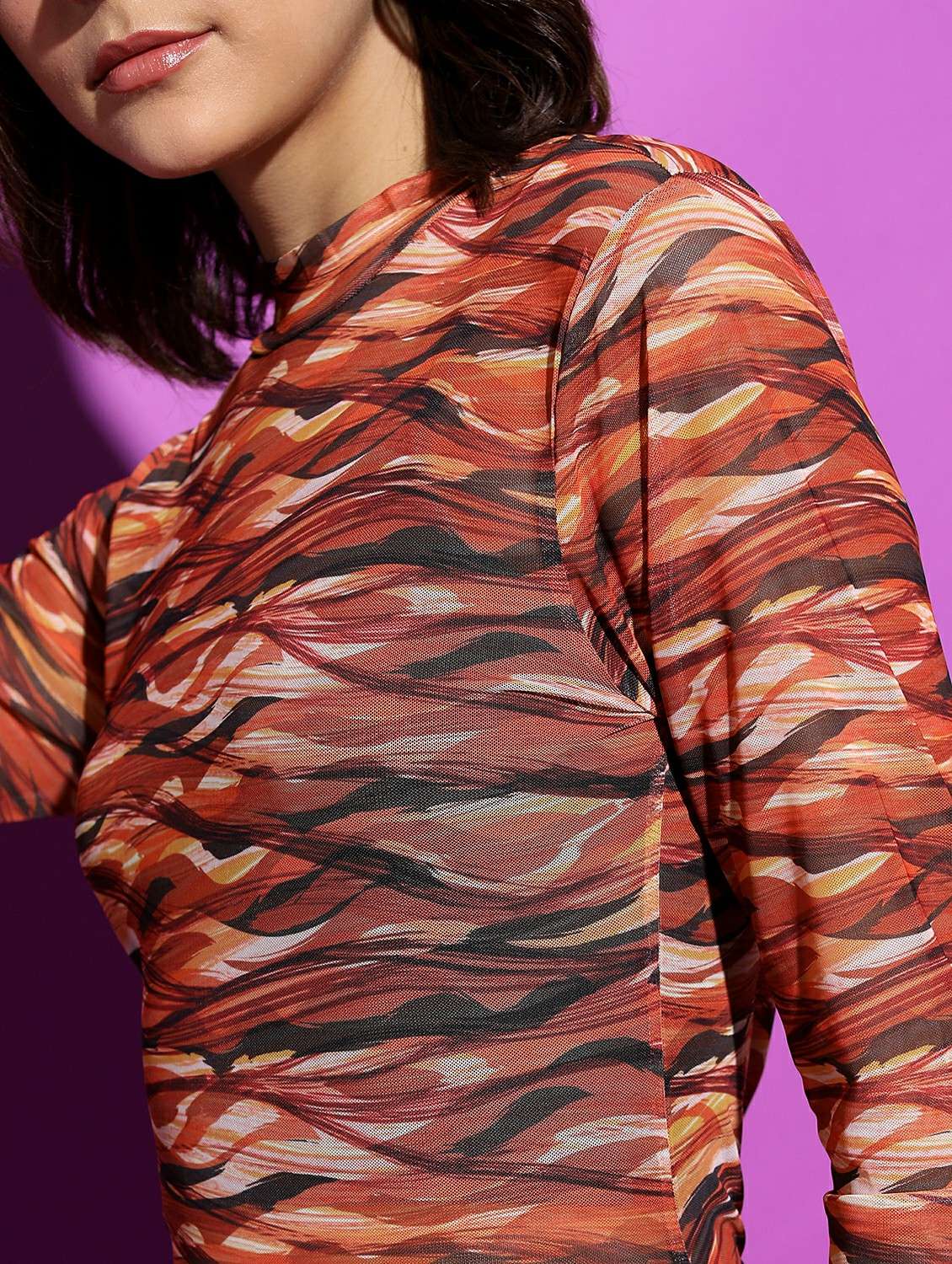 multicolored printed regular top - 21487322 - Standard Image - 3