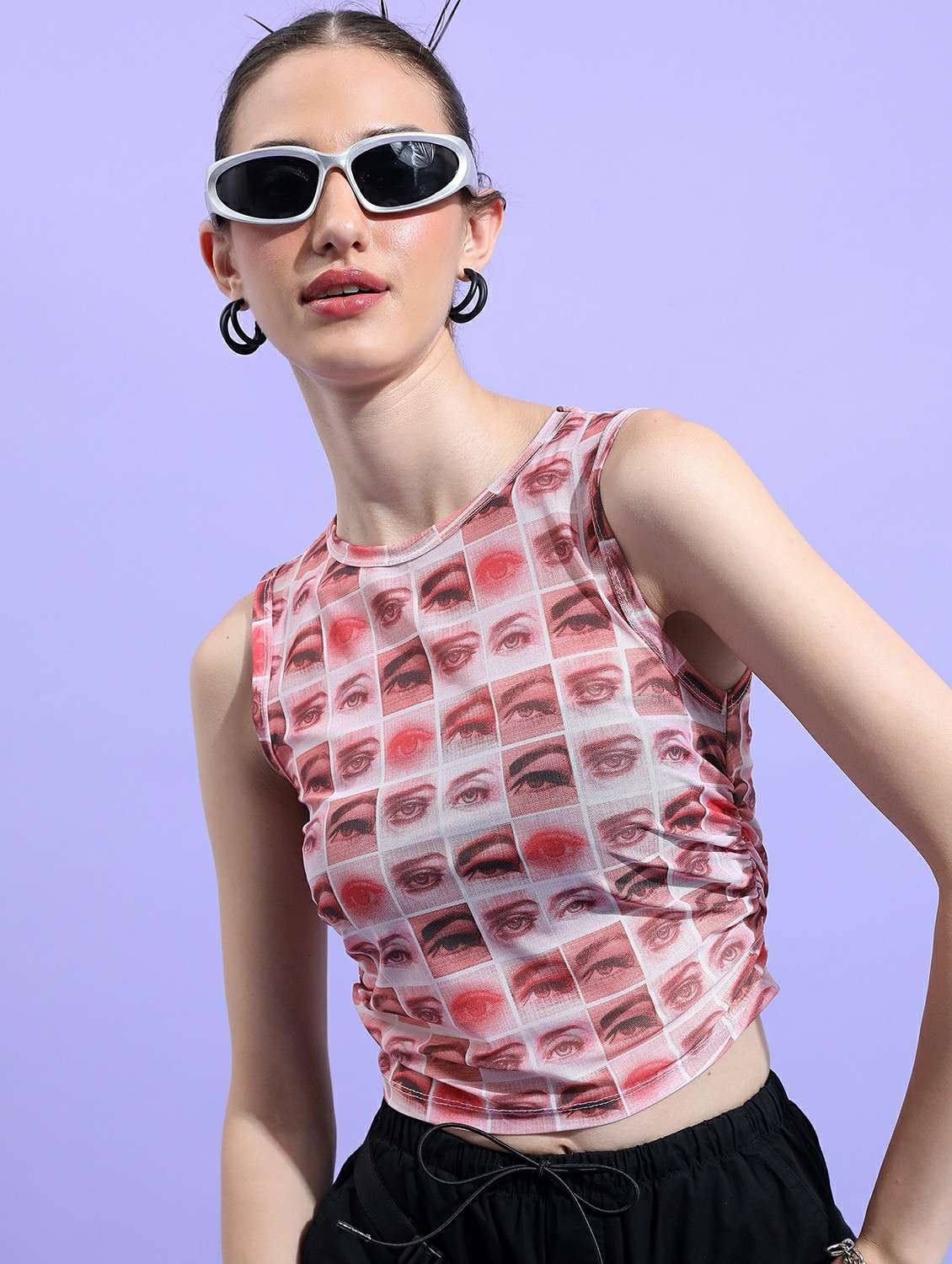 pink printed crop top - 21487327 -  Zoom Image - 0