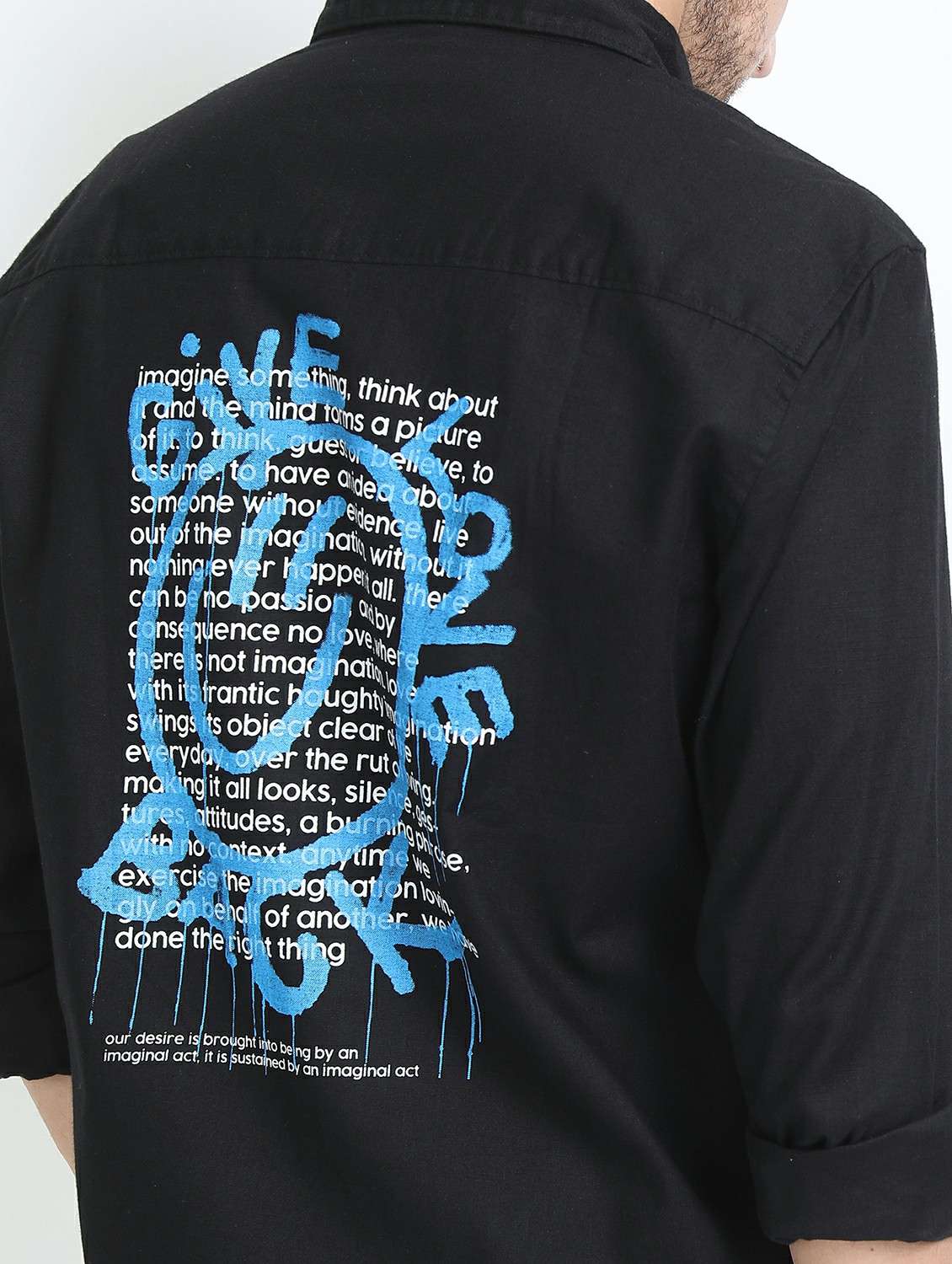 men collared long sleeves back print shirt - 21487349 -  Standard Image - 5