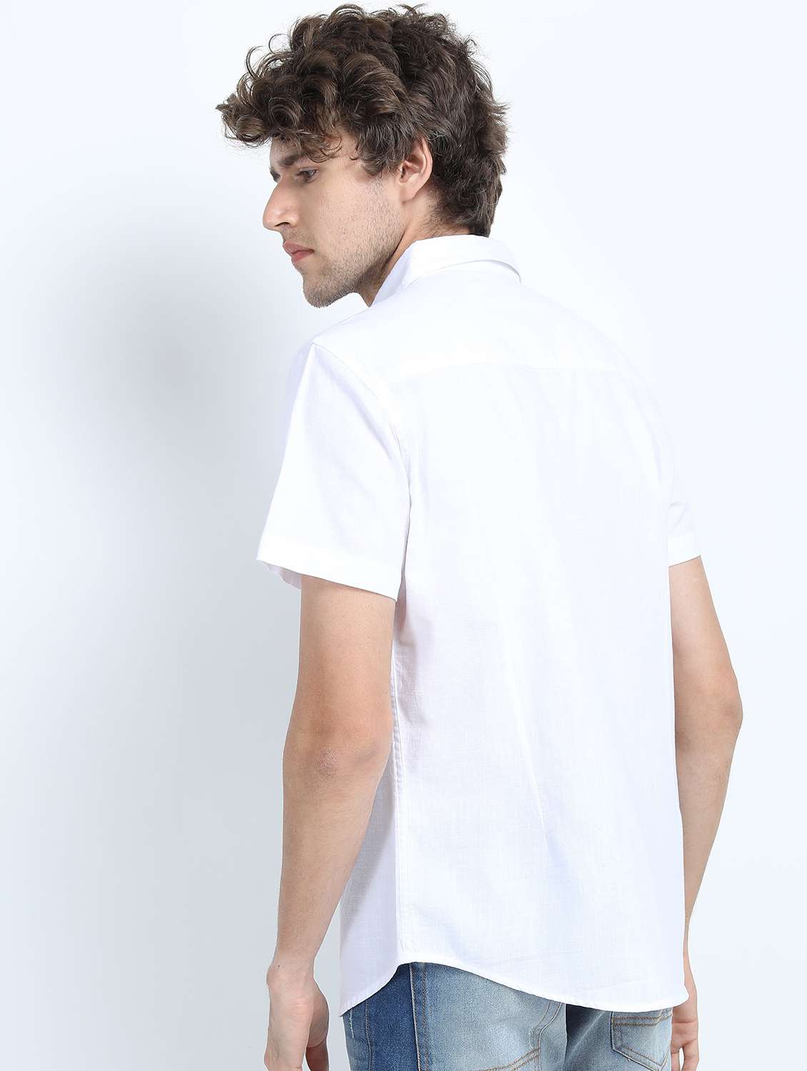 men collared short sleeves casual shirt - 21487351 -  Standard Image - 3