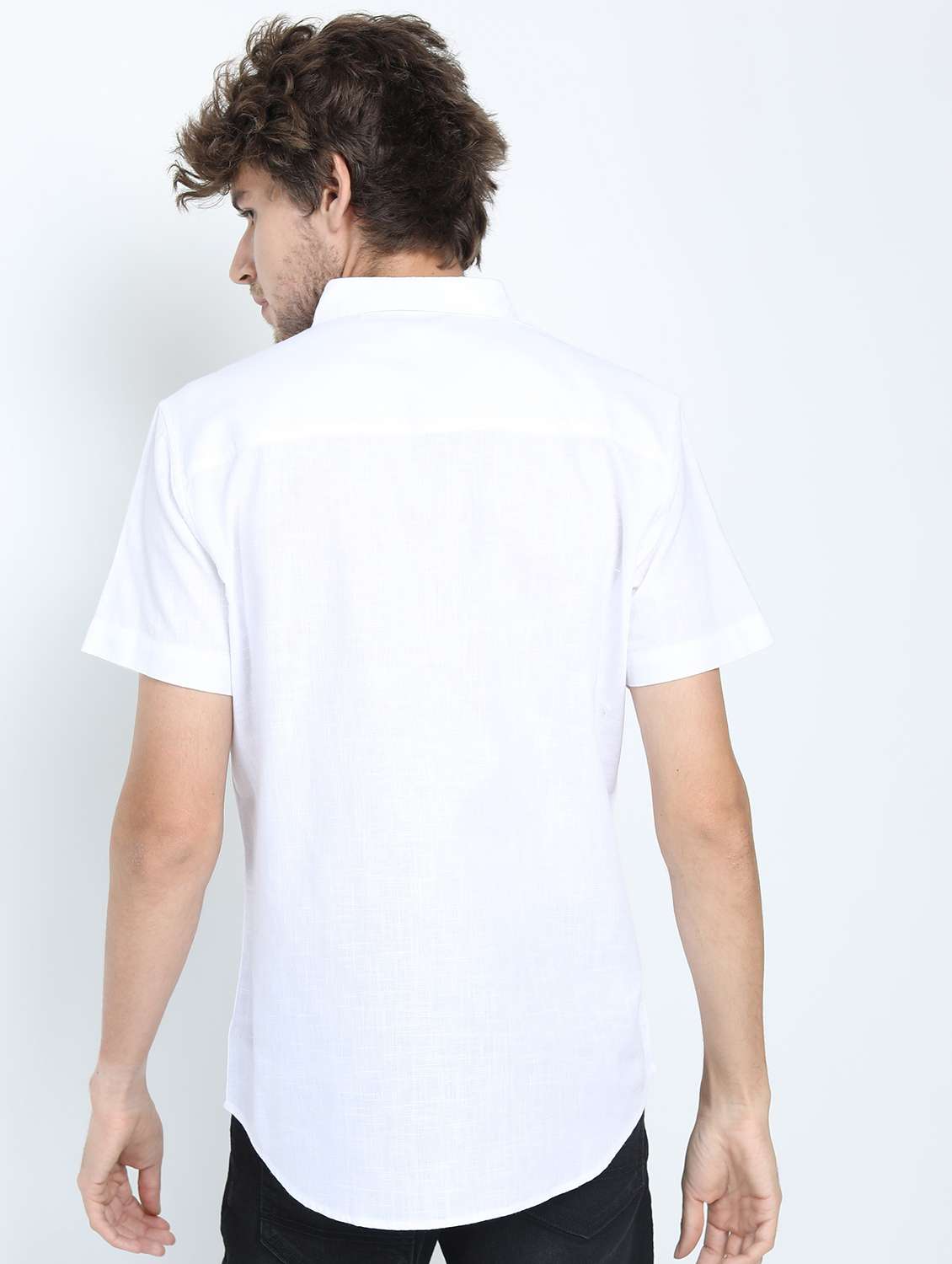 men collared short sleeves casual shirt - 21487360 -  Standard Image - 3