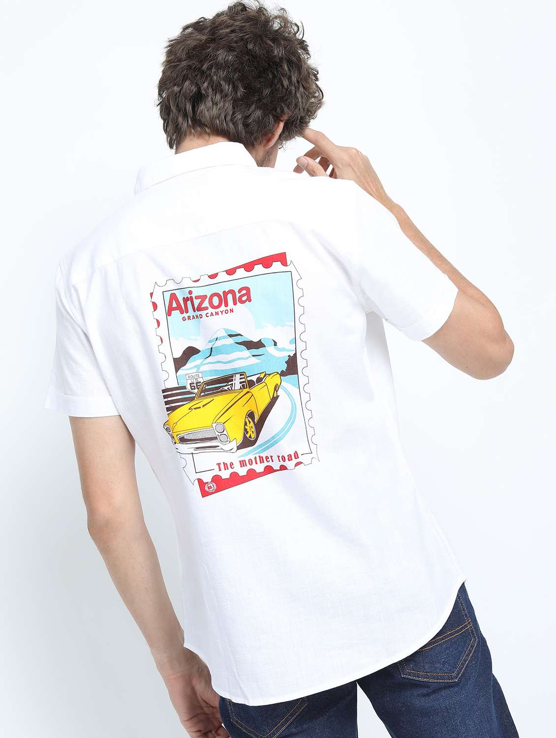 men short sleeved printed casual shirt - 21487388 -  Standard Image - 3