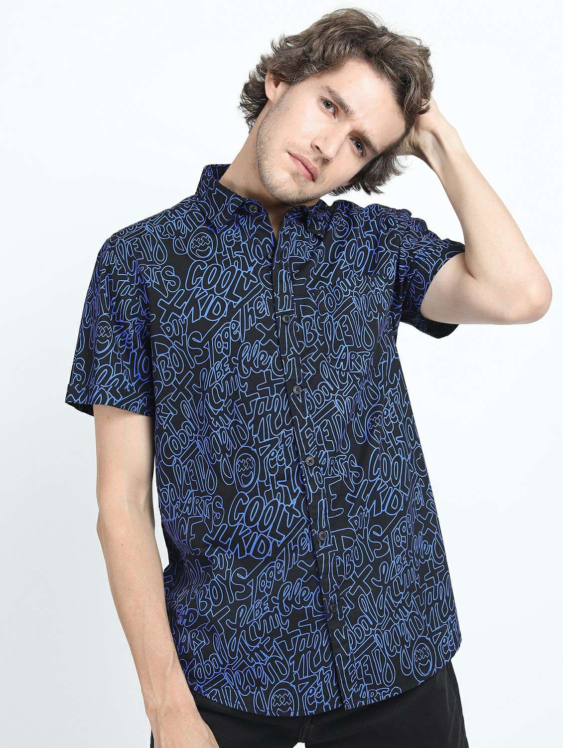 men short sleeved printed casual shirt - 21487408 -  Zoom Image - 0