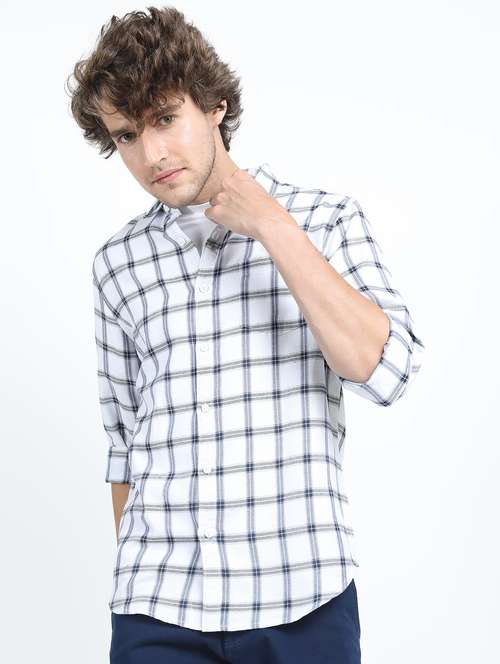 men long sleeved checkered casual shirt - 21487413 -  Standard Image - 0