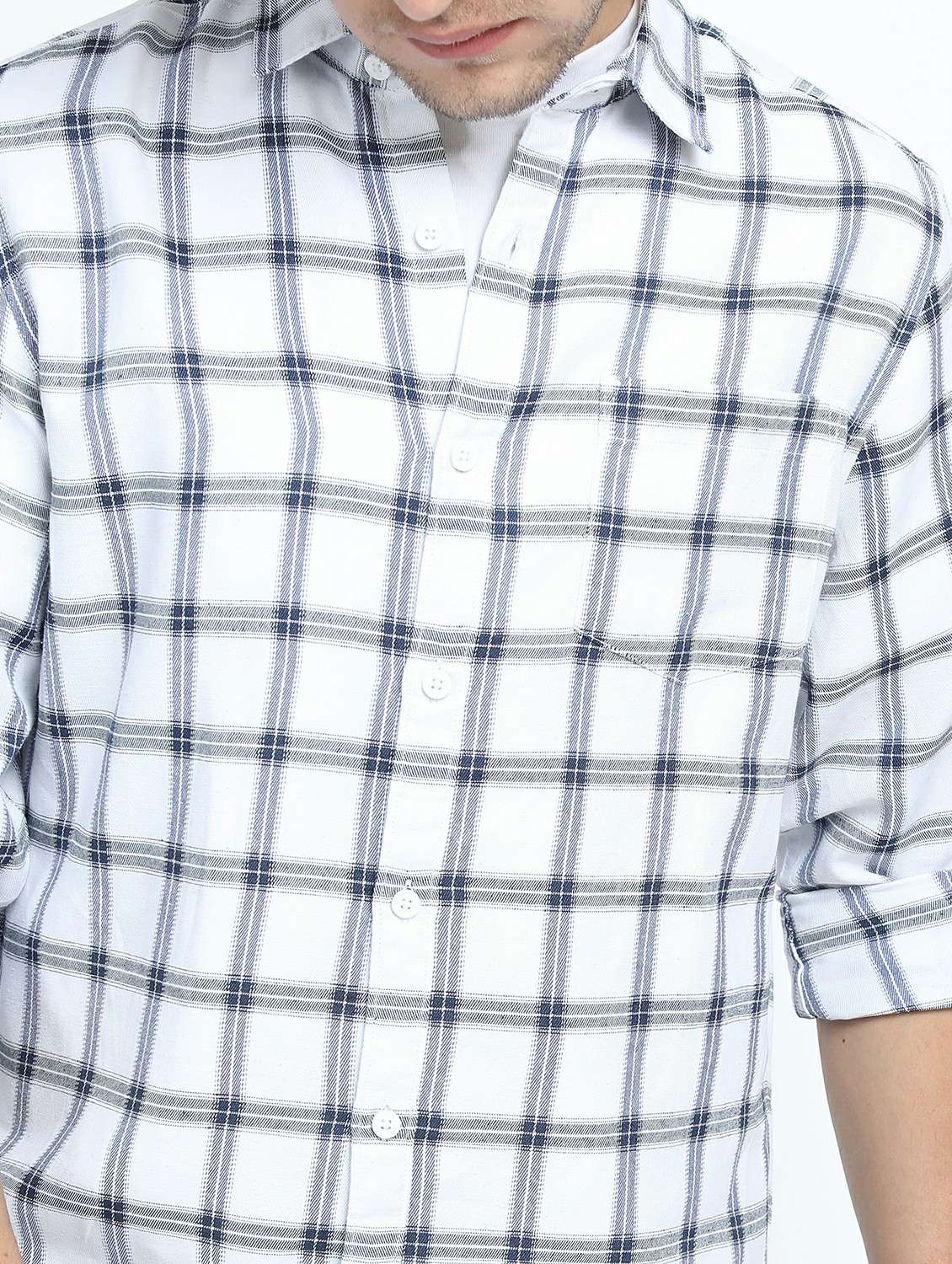 men long sleeved checkered casual shirt - 21487413 -  Standard Image - 5