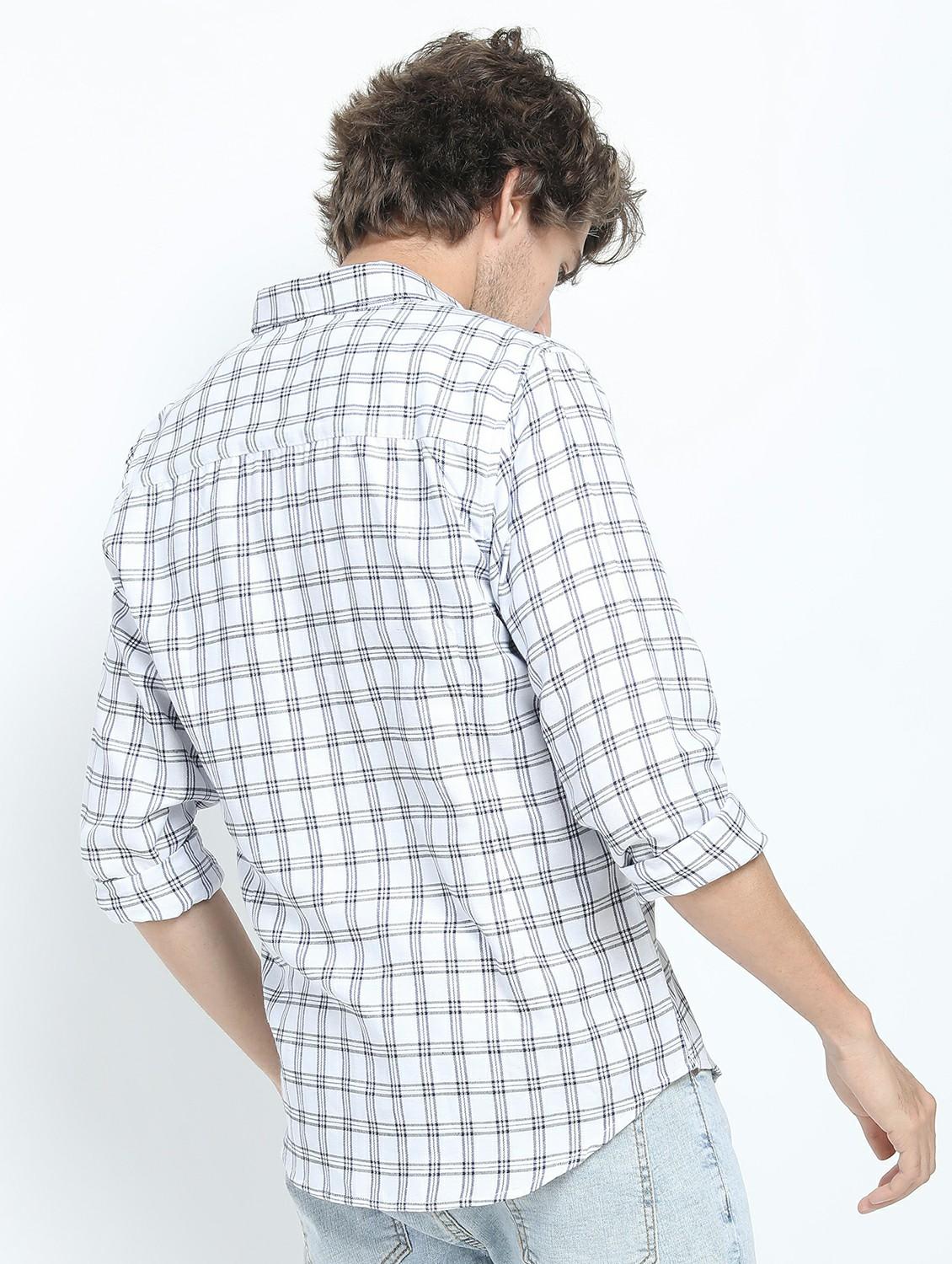 men long sleeved checkered casual shirt - 21487415 - Standard Image - 3