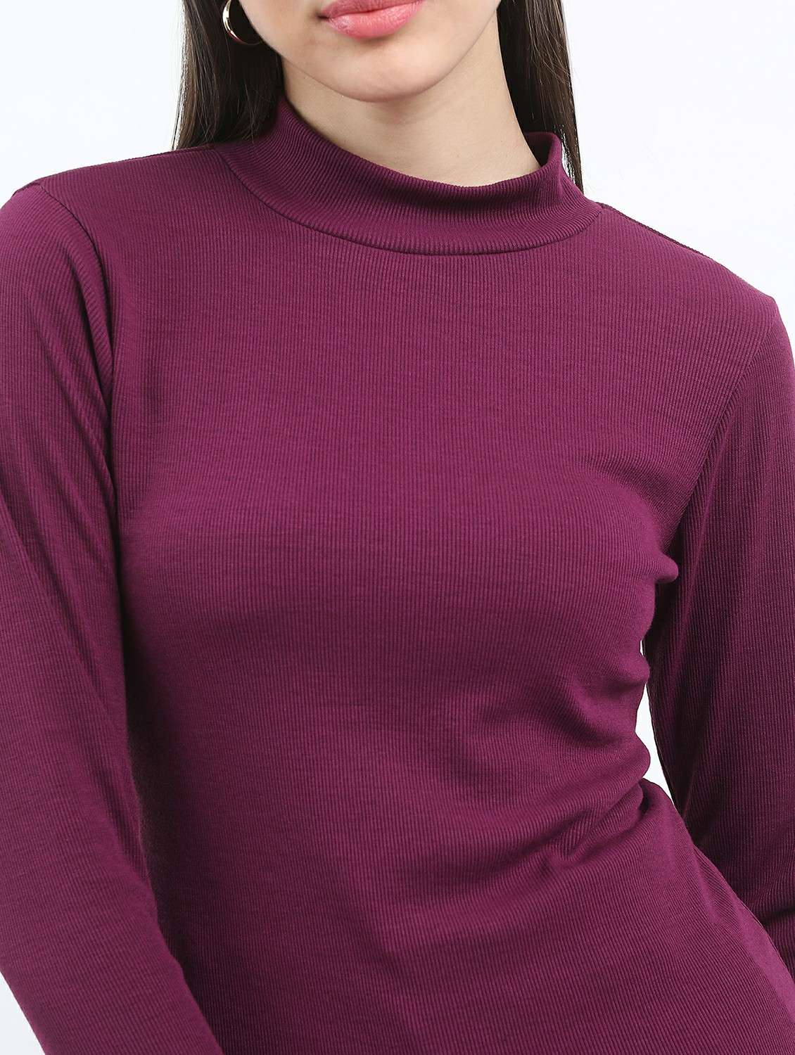 women purple cotton blend regular top - 21487448 -  Standard Image - 3