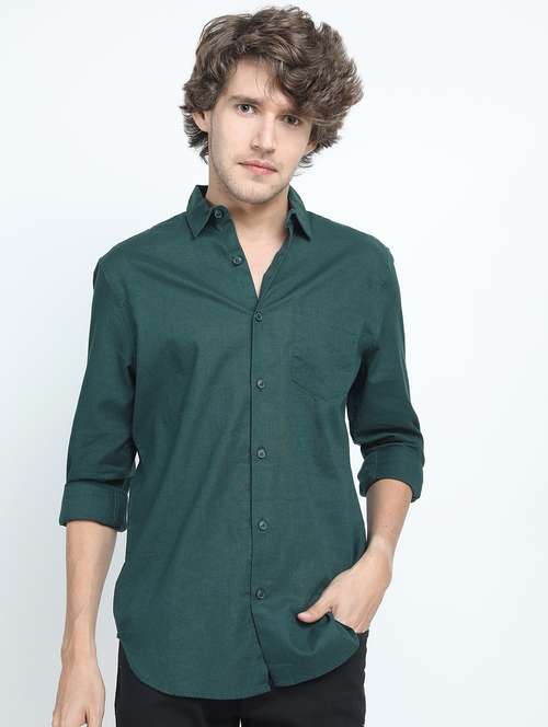 men long sleeved solid casual shirt - 21487450 - Standard Image - 0