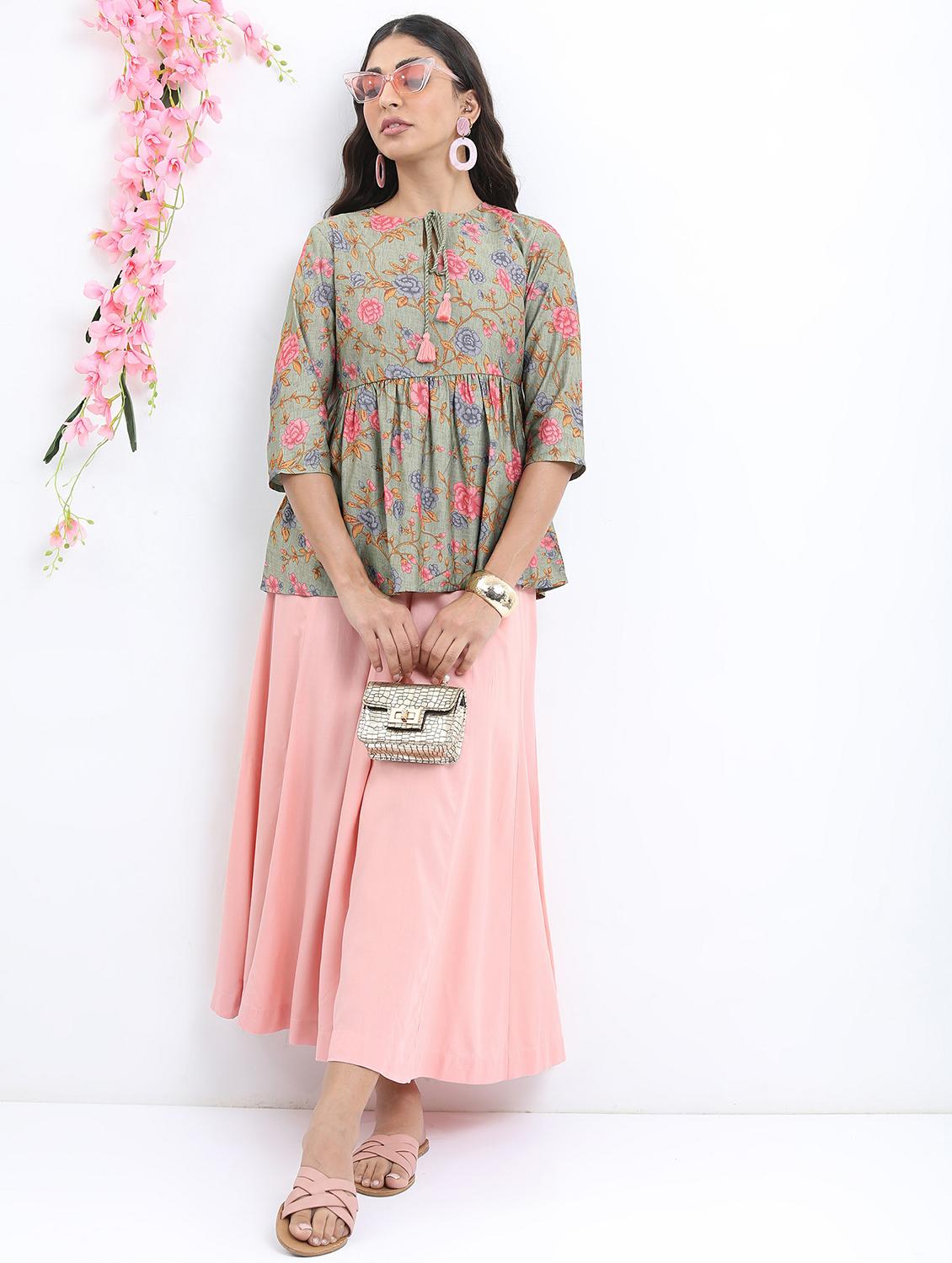 green floral printed regular top - 21487460 - Standard Image - 3