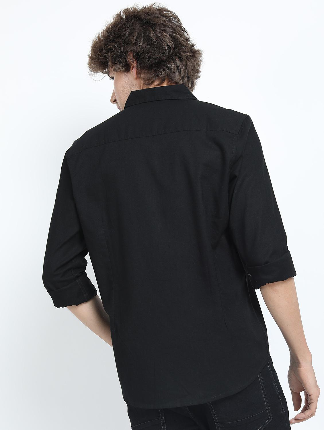 men long sleeved color block casual shirt - 21487461 - Standard Image - 3