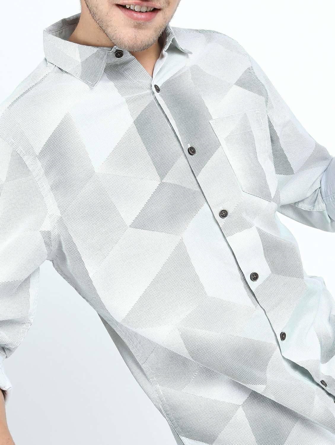 men long sleeved printed casual shirt - 21487471 -  Standard Image - 5