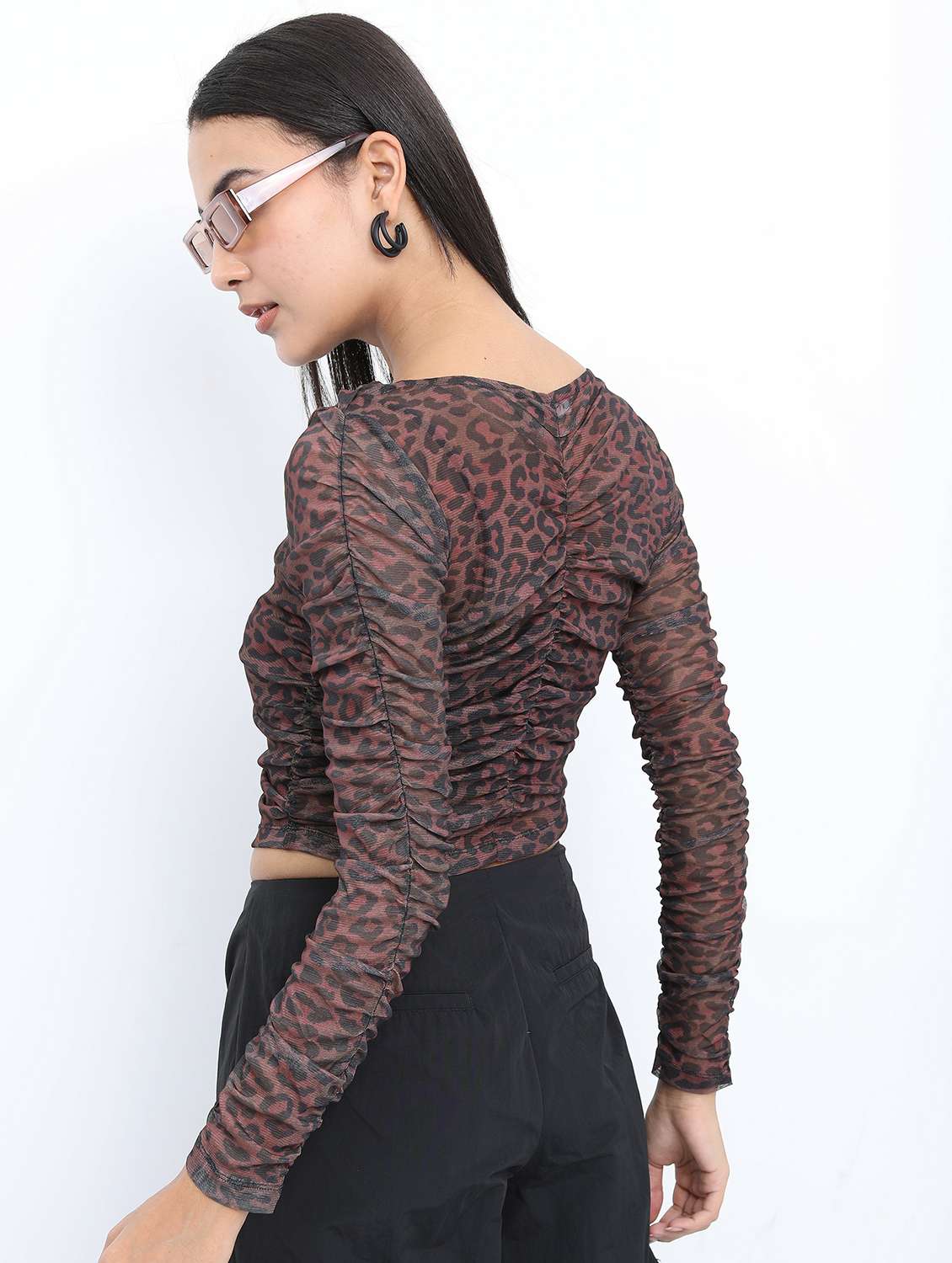 multicolored animal printed crop top - 21487477 -  Standard Image - 3