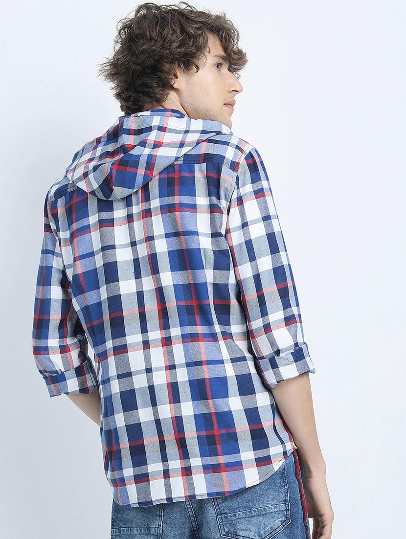 men long sleeved checkered casual shirt - 21487478 - Standard Image - 3