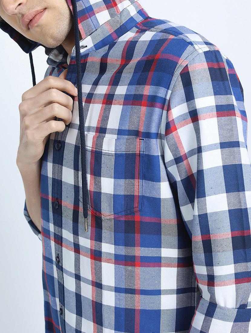 men long sleeved checkered casual shirt - 21487478 - Standard Image - 5