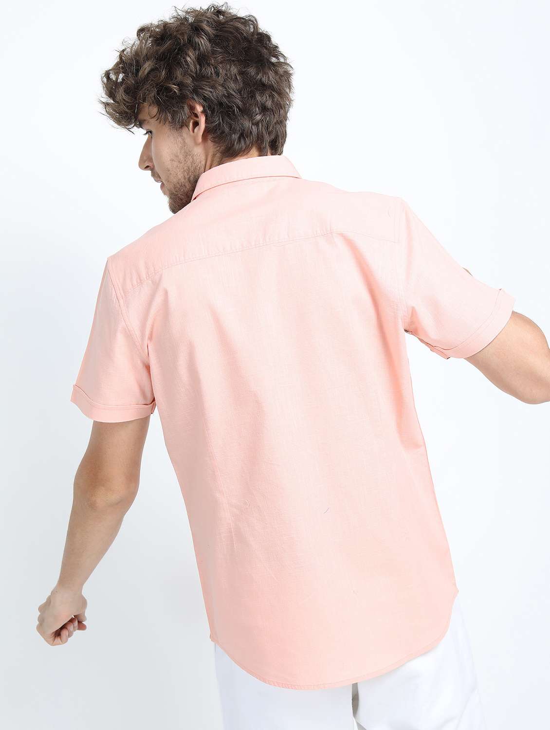 men short sleeved color block casual shirt - 21487513 -  Standard Image - 3