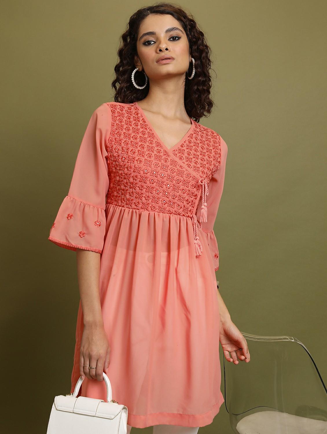 orange embroidered regular top - 21487521 - Zoom Image - 0