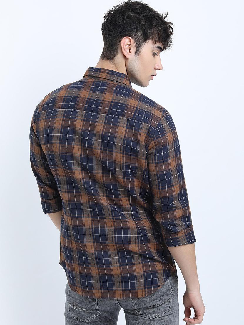 men long sleeved checkered casual shirt - 21487542 - Standard Image - 3