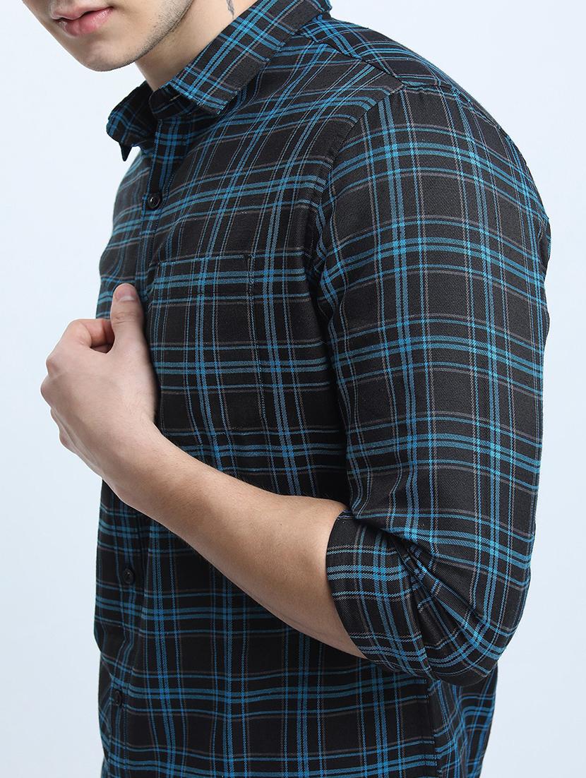 men collared checks casual shirt - 21487547 - Standard Image - 5