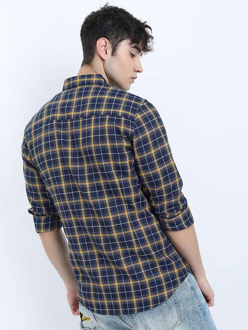 men collared checks casual shirt - 21487551 -  Standard Image - 3
