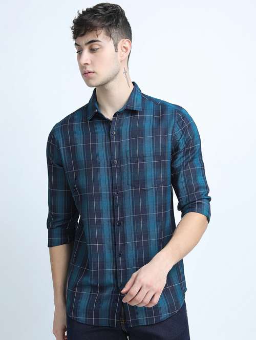 men collared checks casual shirt - 21487552 -  Standard Image - 0