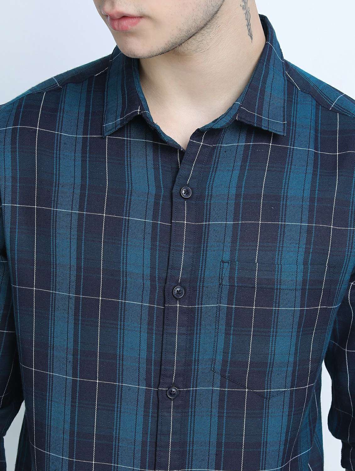 men collared checks casual shirt - 21487552 -  Standard Image - 5