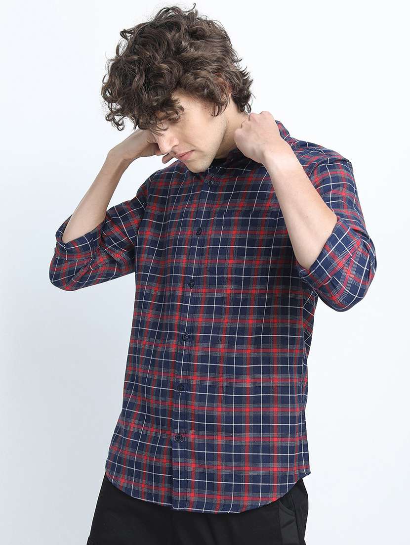men collared checks casual shirt - 21487553 - Zoom Image - 0