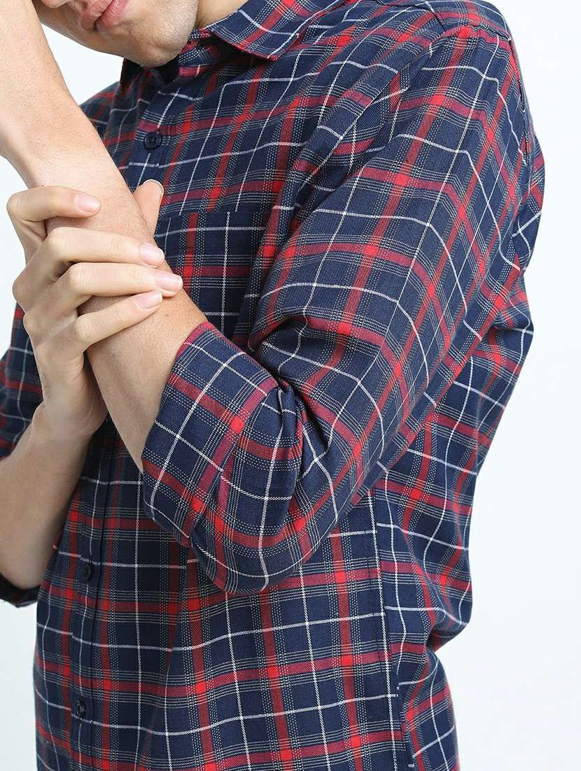 men collared checks casual shirt - 21487553 - Standard Image - 5