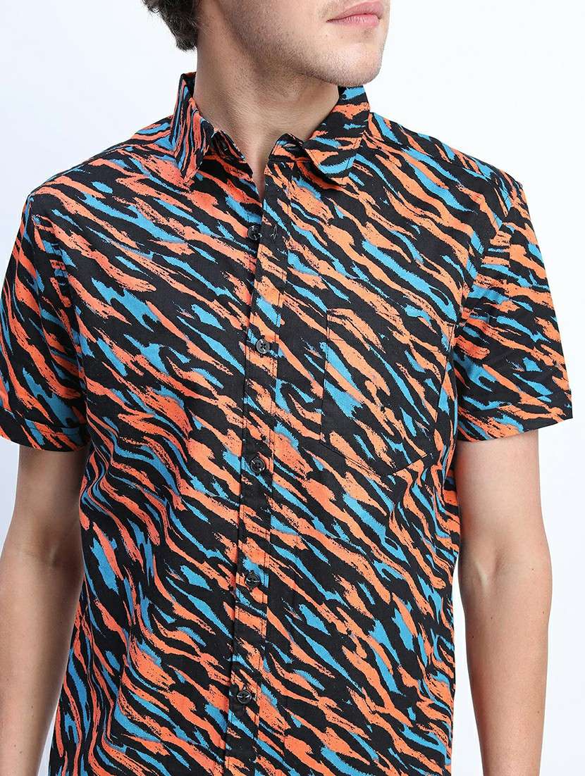 men collared printed casual shirt - 21487554 -  Standard Image - 5