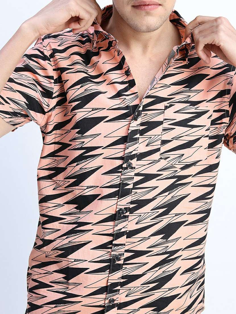 men collared printed casual shirt - 21487556 -  Standard Image - 5