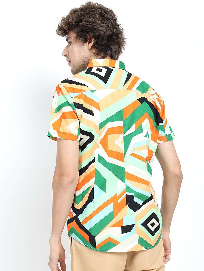 men collared printed casual shirt - 21487558 -  Standard Image - 3